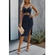 thumbnail image 1 of Correa de algodón sexy para mujer Trajes con cuello en V profundo Vestido de color sólido Crop Top High Split Maxi vestidos, azul (m) Feliz Sencillez, 1 of 5
