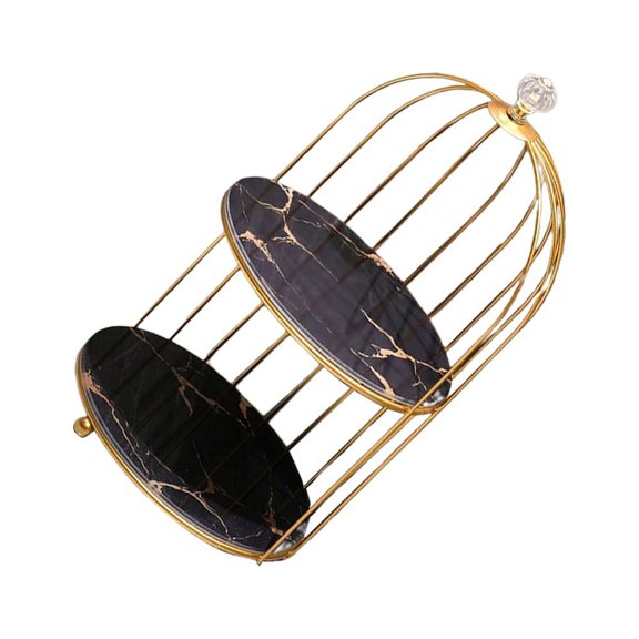 Cateissary Soporte de artículos de tocador para cosméticos, organizador de suministros para el cuidado de la piel Vintage, estantes de Almacenamiento y organización del hogar Negro Doble Capa