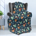 thumbnail image 4 of Cartoon Soft Flannel Fleece Throw Blanket, Style Astrological Concepts Earth Mars Saturn Neptune Astronaut and Craft, Cozy Plush for Indoor and Outdoor Use, 50" x 60", Multicolor, by Ambesonne, 4 of 5