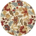 thumbnail image 5 of SAFAVIEH Blossom Lena Floral Flowers Wool Area Rug, Ivory/Multi, 6' x 6' Square, 5 of 11