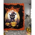 thumbnail image 2 of Halloween Horror Shower Curtain Set ，Waterproof Fabric Shower Curtains Pumpkin Black Cat Bat Shower Curtains for Bathroom,Bathroom Decor 36"x72", 2 of 6