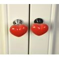 thumbnail image 2 of Pomo de cerámica para armario, tirador de armario, pomo de cajón, pomo de mueble en forma de corazón Red_S, 2 of 9