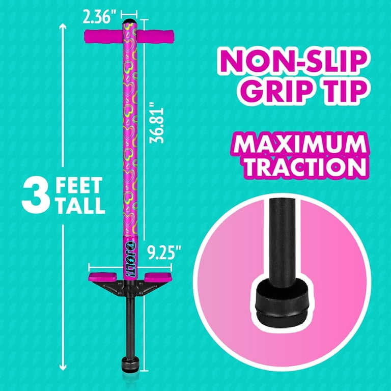 Flybar Jolt Pogo Stick for Kids, Pink Hearts, Ages 6+ photo 2