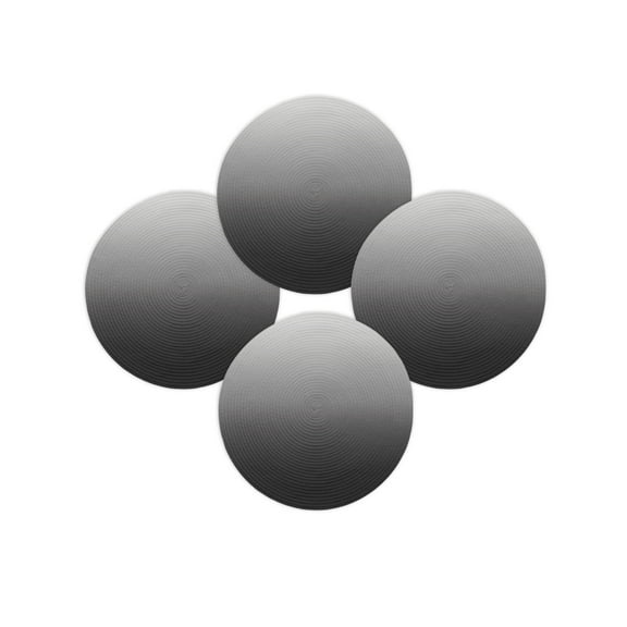 Round Placemats Set of 4 Black and Grey Ombre Place Mats Washable Woven Placemat Gradient Gradual Color Circle Braided Table Mat for Kitchen Dining Table Party Home Decor 15 Inch