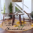 thumbnail image 3 of Wood Sunflowers Round Area Rug 6Ft Washable Circle Rugs for Bathroom Office, Vintage Garden Floral Bees Farmhouse Non-Slip Carpet Floor Mats Indoor Outdoor Carpet Runner Aesthetic Home Decor, 3 of 8