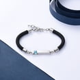 thumbnail image 4 of Stainless Steel Long Bar Locket with Birthstone Leather Funeral Urns Bracelet for Cremation Ashes Holder Memorial Bracelet, 4 of 7
