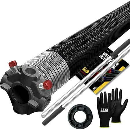 

Garage Door Torsion Spring 295x2x49 for Right Side of Garage Door with Winding Bars 1 Nylon Bushing and Gloves Heavy Duty Precision E-Coating 5-Year Warranty Minimum 30 000 Cycles (Black Cone)