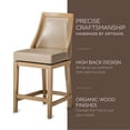 thumbnail image 3 of Open Box Maven Lane Stool, Weathered Oak Finish, Avanti Bone Vegan Leather, 3 of 6