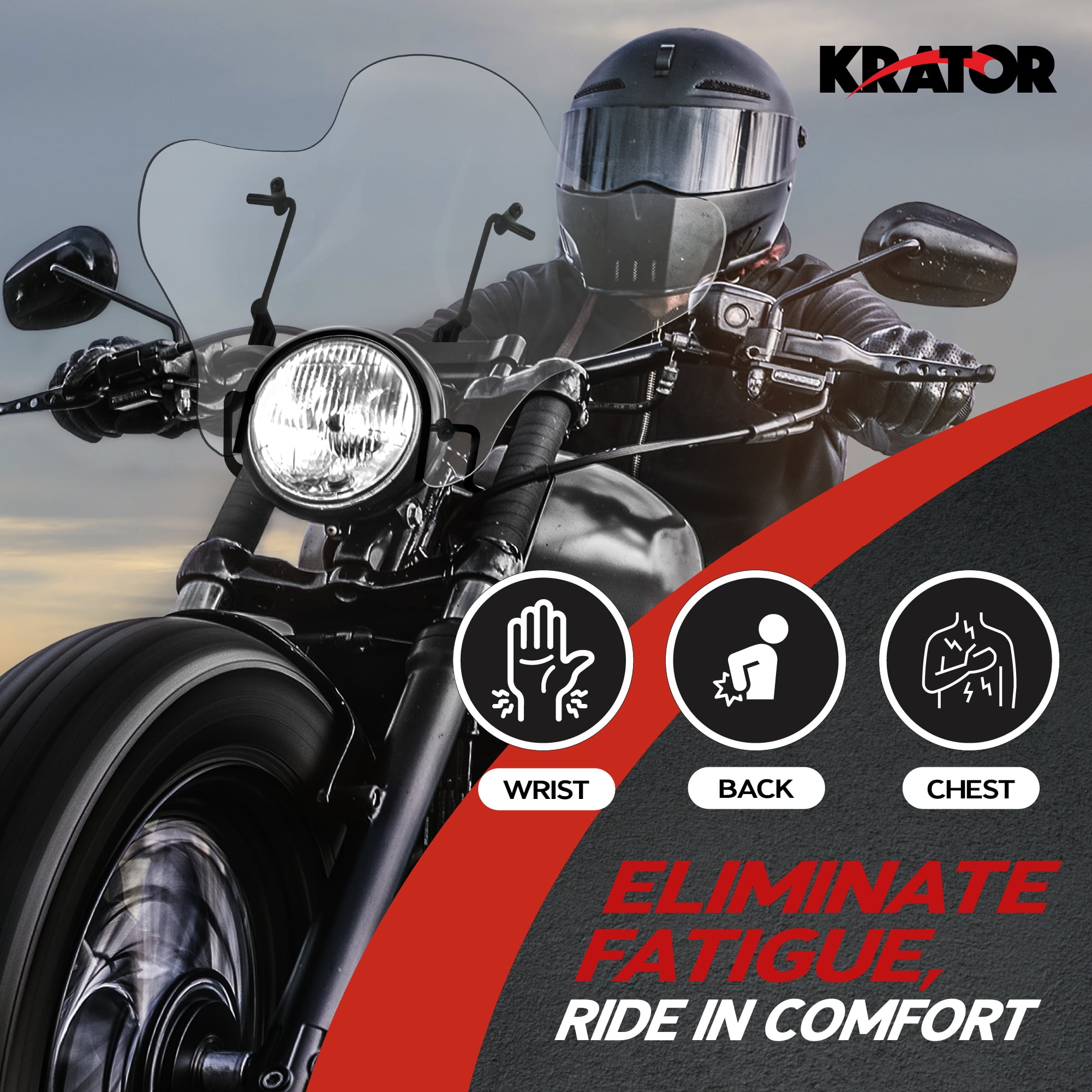Krator 14" (35.5 cm) Universal Motorcycle Windshield Windscreen Compatible With Suzuki GN 125 (1990-1997), Clear