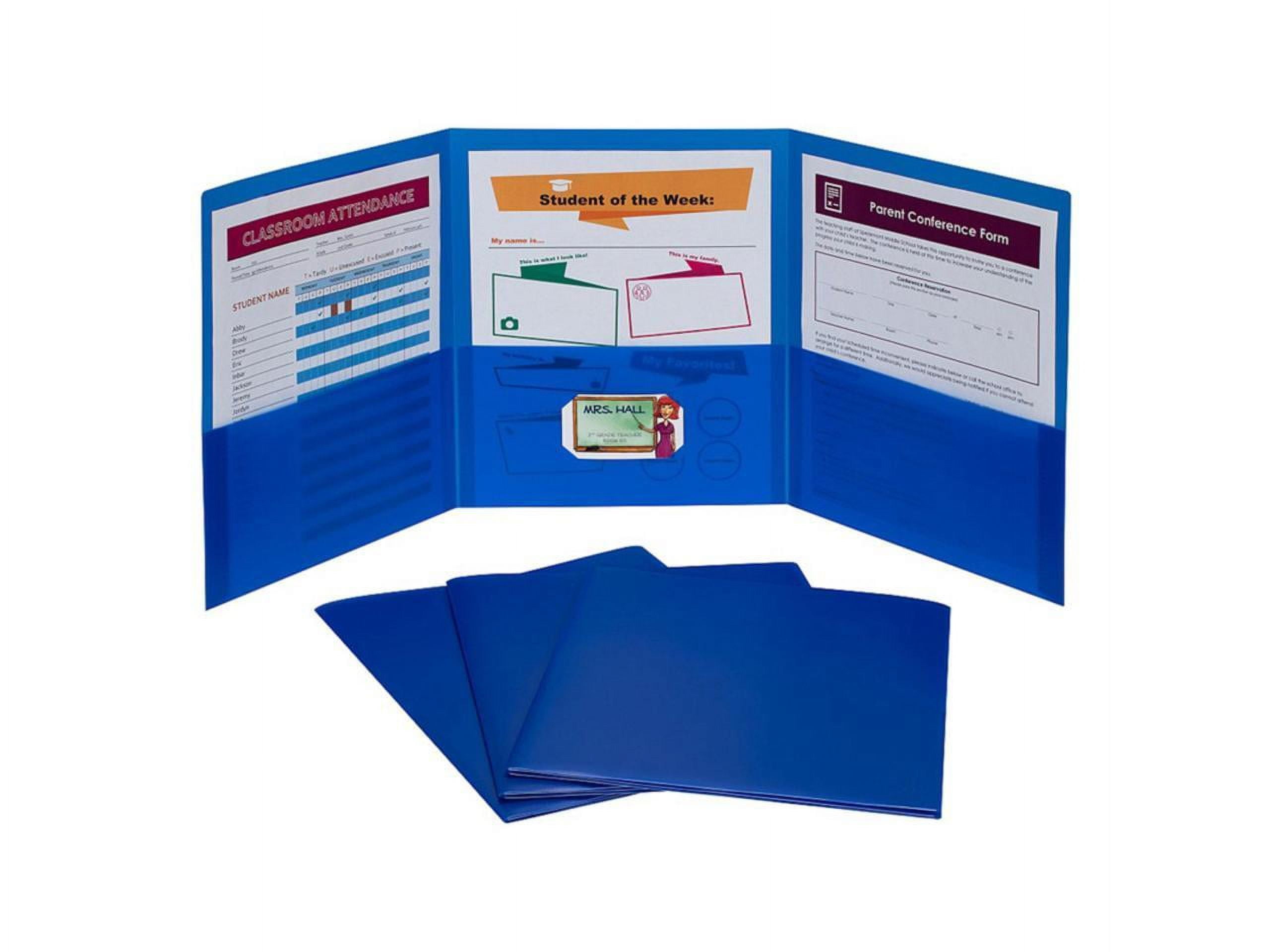 C-Line 3-Pocket Poly Portfolio, Blue, Box of 24