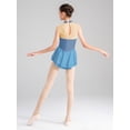 thumbnail image 5 of Alvivi Robe de Danse Ballet Patinage sur Glace Sans Manches avec Strass Gris Bleu 16, 5 of 5