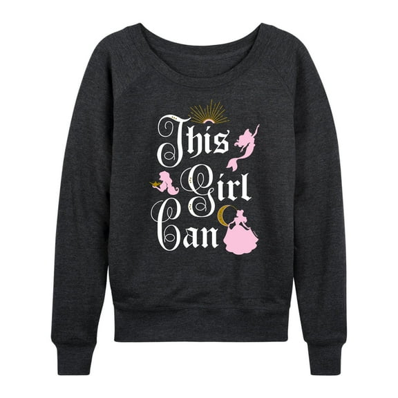Disney Princess - This Girl Can - Women's Lightweight French Terry Long Sleeve Shirt