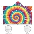thumbnail image 3 of Wearable Blanket,Colorful Rainbow Tie Dye Spiral Pattern Hooded Wearable Sherpa Blanket for Adults & Teens,Winter Poncho Shawl Wrap Cape Thick Warm,60"x80", 3 of 5