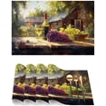 thumbnail image 3 of Placemats Set of 4 Heat-Resistant Rectangle Place Mats Grape Red Wine Vintage Washable Plastic PVC Dining Table Mat Non-Slip Wipeable Woven Vinyl Placemat for Kitchen Patio Table Decor, 3 of 8