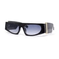 thumbnail image 2 of Womens Exaggerated Thick Temple Mod Narrow Rectangle Plastic Sunglasses Purple Marble - Smoke, 2 of 4