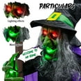 thumbnail image 3 of 5.5ft Halloween Witch Decoration, Flying Witch Halloween Decor, Halloween Animatronics Witch with Light Up Eyes and Sound Decoration for Halloween Indoor Outdoor Yard, 3 of 7