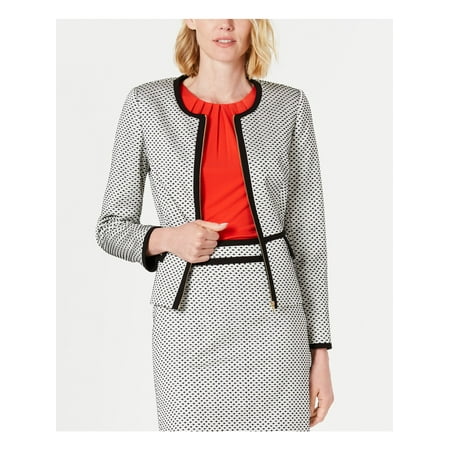 CALVIN KLEIN $149 Womens New Black Speckle Peplum Zip Up Jacket 14P Petites B+B