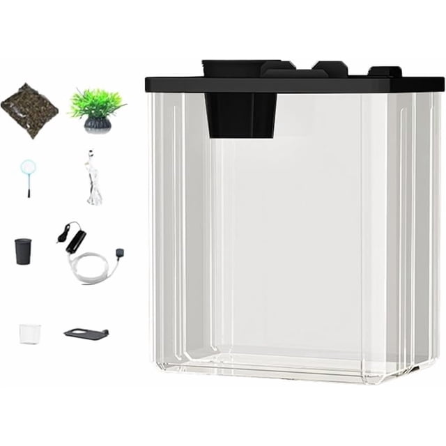 ZLight 5 Gallon Fish Tank Offers Unmatched Viewing Clarity When Observing Betta Fish Swim Gracefully Beta Tank Starter Kit black L