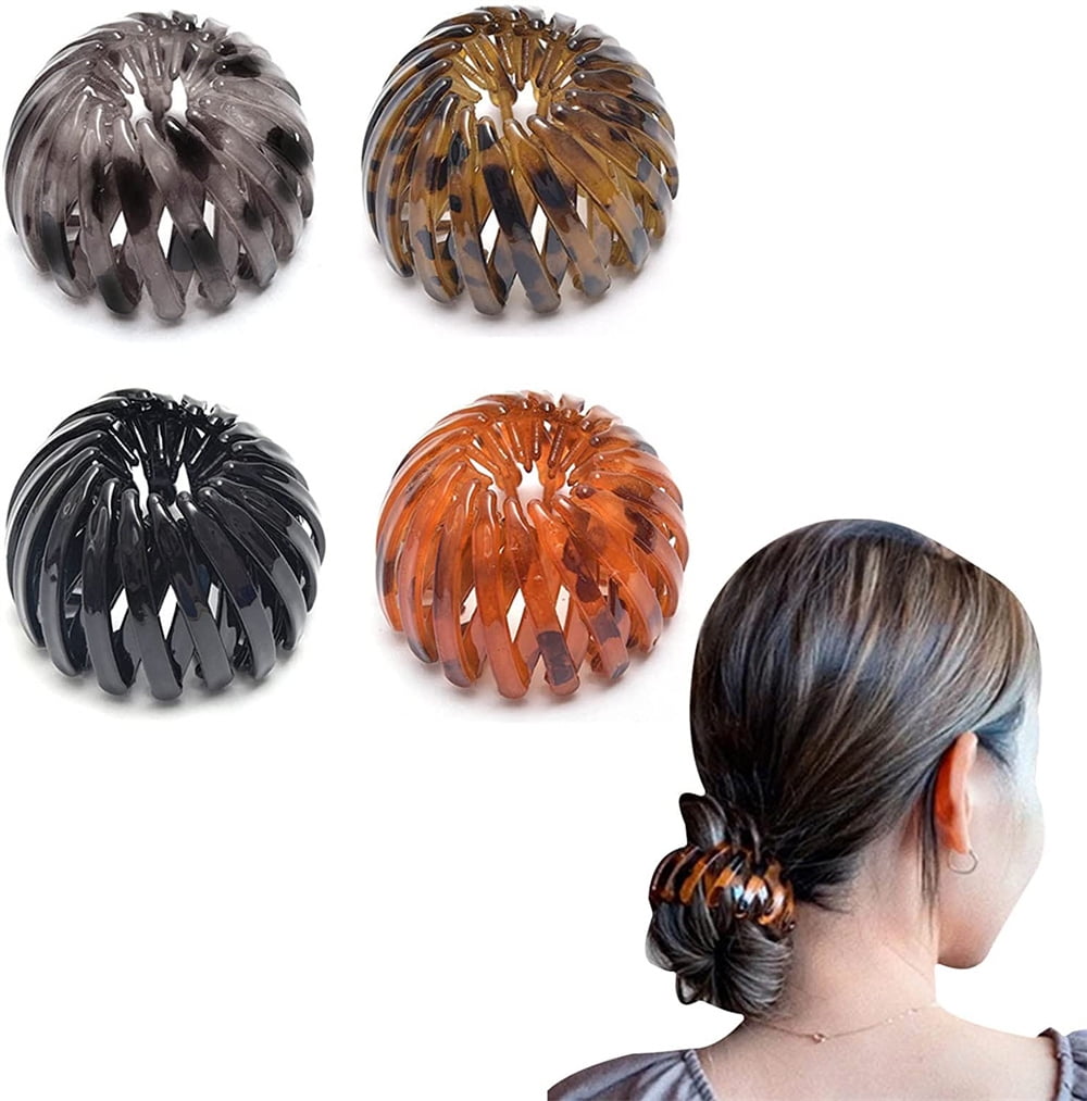 4 PCS Bird Nest Shaped Hair Holder, Expandable Plastic Ponytail Birds