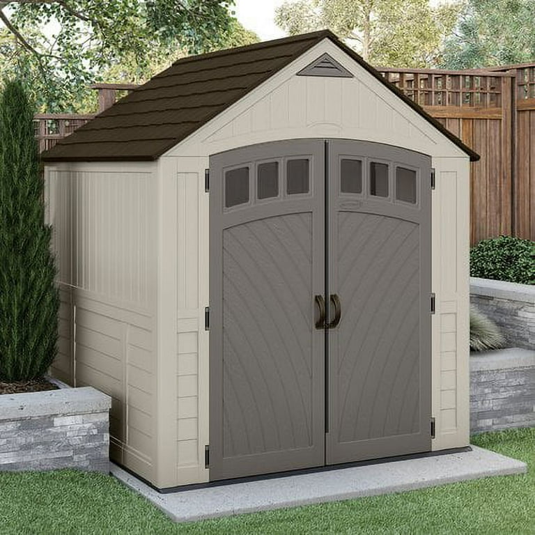 Suncast 322 cu. ft. 7x7 Covington® Resin Storage Shed, Vanilla