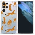 thumbnail image 1 of Cheetah Leopard Clear Case for Samsung Galaxy S22 Ultra,Aesthetic Art Design Case for Men Women,Unique Trendy Transparent TPU Bumper Case Cover, 1 of 5