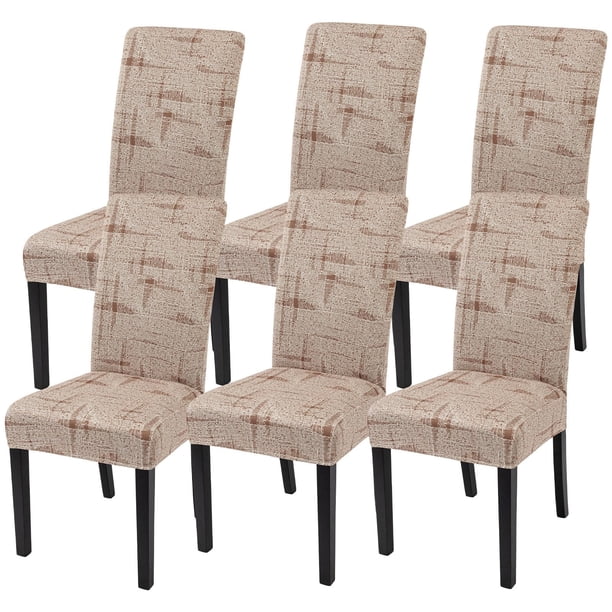 Juego de Fundas para Sillas de Comedor SearchI Textura Marrón de 6 Piezas