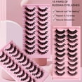 thumbnail image 2 of Russian Big Curl False Eyelashes 10 Pairs Pack - Thick Natural Look Premium Synthetic Lashes, Curly & Wholesale-Friendly for Daily Makeup & Beauty Business, 2 of 10
