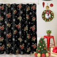 thumbnail image 5 of 66x72 Inch Shower Curtains for Bathroom, Christmas Black Fabric Bath Curtain Decor, Xmas Cane Berries Pinecone Snowflakes Waterproof Restroom Curtains Shower Set Accessories with 12 Hooks 66 Inch, 5 of 8