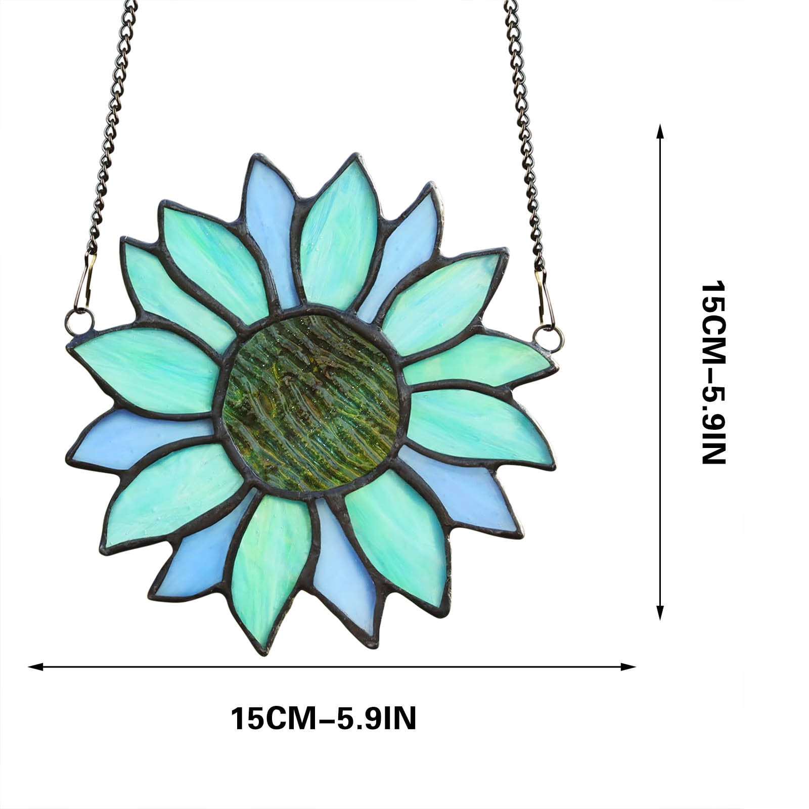 Yannianjz Sunflower Wind Chime Pendant, Colorful Acrylic Window Hanging Decor, Outdoor Garden Wind Chimes for Living Room, Bedroom, Courtyard