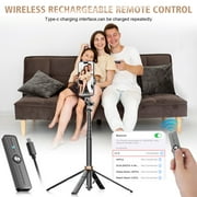 Selfie Stick Phone Tripod - 71 inch Tall Cell Phone Holder with Remote, Phone Stand with 1/4 inch screw mount for Recording, Compatible with iPhone, Android Phone, Camera & Gopro