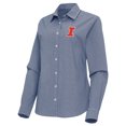 thumbnail image 2 of Women's Antigua Navy Illinois Fighting Illini Porter Woven Tri-Blend Long Sleeve Button-Up Shirt, 2 of 3