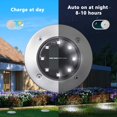 thumbnail image 4 of Ground Lights, 12 Pack 8 LED Solar In-Ground Lights, Waterproof , Cool White, 4 of 5