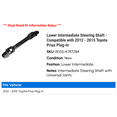thumbnail image 2 of Lower Intermediate Steering Shaft - Compatible with 2012 - 2015 Toyota Prius Plug-In 2013 2014, 2 of 3