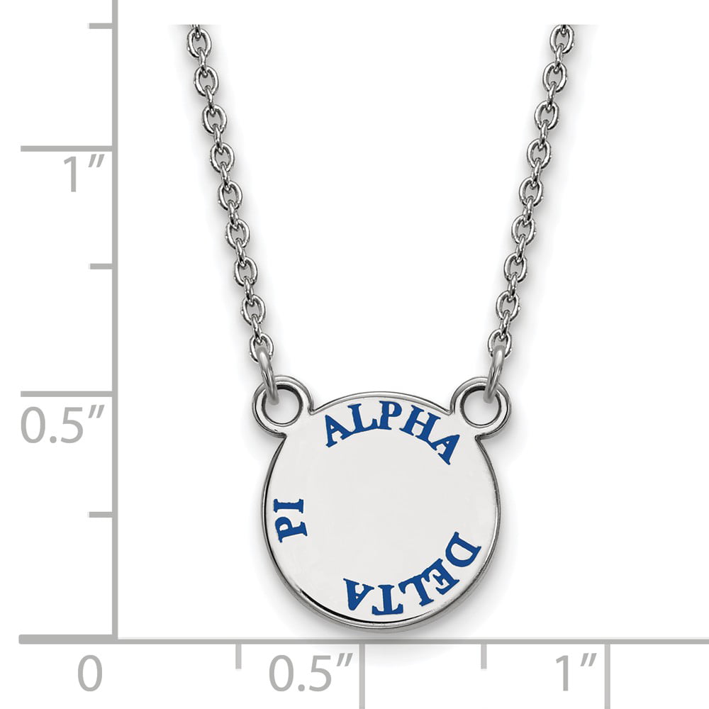 with Secure Lobster Lock Clasp Solid 925 Sterling Silver Official Enamel Delta Delta Delta Small Enl Pend Pendant Necklace Charm Chain Width = 12mm 