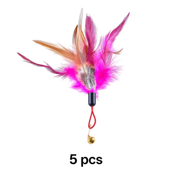 BESTSKY 5 Pcs Cat Tunnel, Replaceable Feather Interactive Cat Toy, Retractable Wand Multicolor Options Cat Toys Interactive,Multicolor