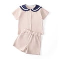 thumbnail image 6 of SOOMLON Back to School Outfits for Girls Knitted Collar Button up Shirts Shorts with Pockets 2 Piece Matching Set 1-10y, 6 of 9