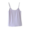thumbnail image 2 of Women's Solid Color Cotton Sleeveless Nightgown with Chest Cushion for Casual Wear and Sleep, 2 of 5