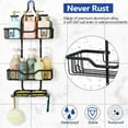 thumbnail image 4 of Bathroom Hanging Shower Caddy, Shower Organizer Shelves with 4 Hooks, Black, 4 of 7
