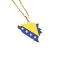 thumbnail image 1 of Collar con colgante de bandera de mapa Qarigey joyería de recuerdo Dorado, 1 of 6