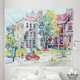 thumbnail image 1 of Fine Art Tapestry, Pattern of Old Fashioned European Town Scene Ukraine Streets Architecture Drawing, Fabric Wall Hanging Decor for Bedroom Living Room Dorm, 5 Sizes, Multicolor, by Ambesonne, 1 of 1