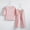 Pink, variant on Girls' Spring And Summer Solid Color Ice Silk Home Clothes Set Ice Silk Long Pants Round Neck Long Sleeve Long Pants Set Home Clothes Sizes 0-14