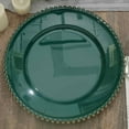 thumbnail image 6 of Efavormart 6 Pack | 12" Hunter Emerald Green / Gold Acrylic Plastic Beaded Rim Round Charger Plates, 6 of 11