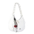 thumbnail image 3 of Madden NYC Women's Half Moon Stud Shoulder Bag, White, 3 of 6