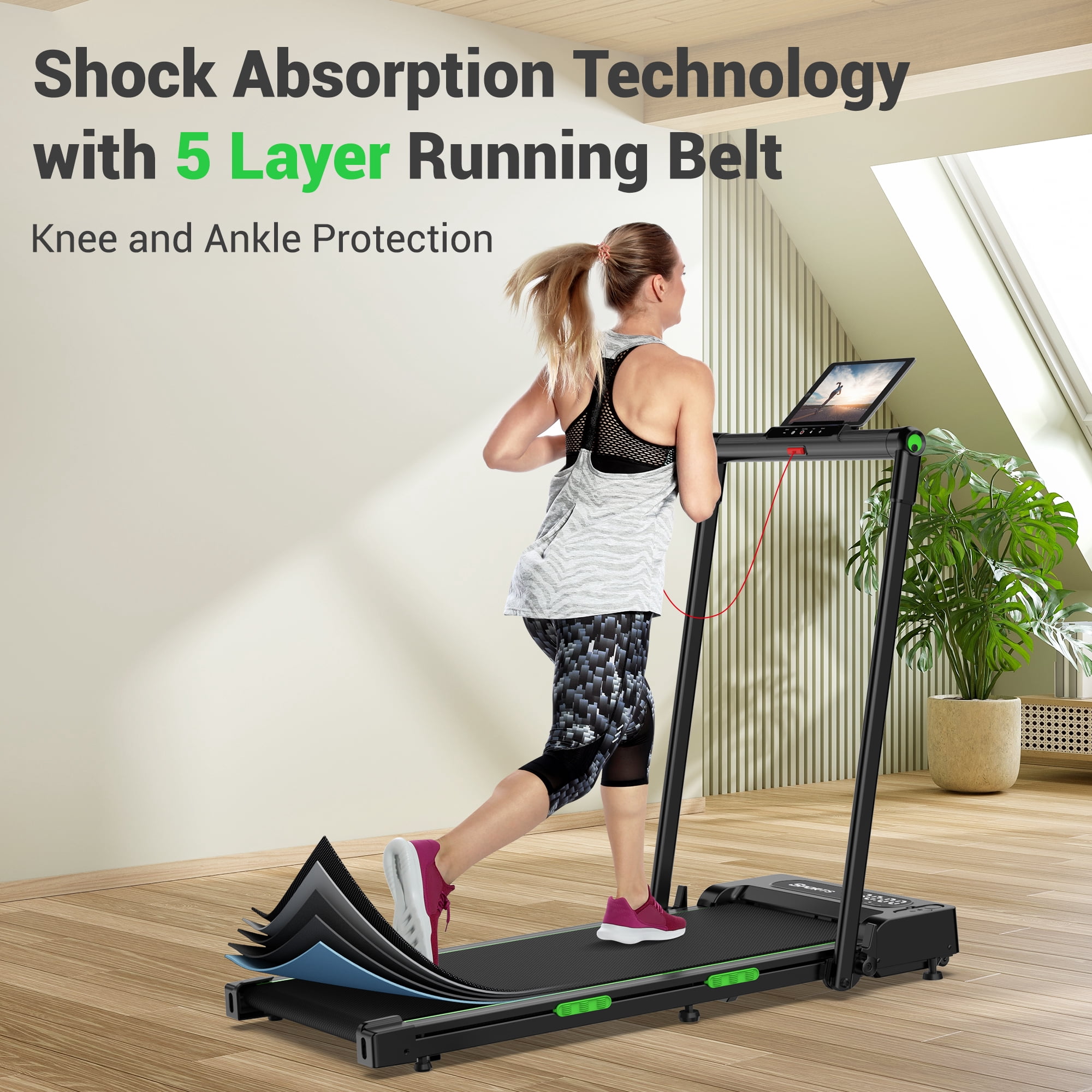 2 in 1 Walking Pad for Home/Office,Folding Treadmill 2.5HP,COFUNOK Under Desk Treadmill with Remote,0.6-7.6mph