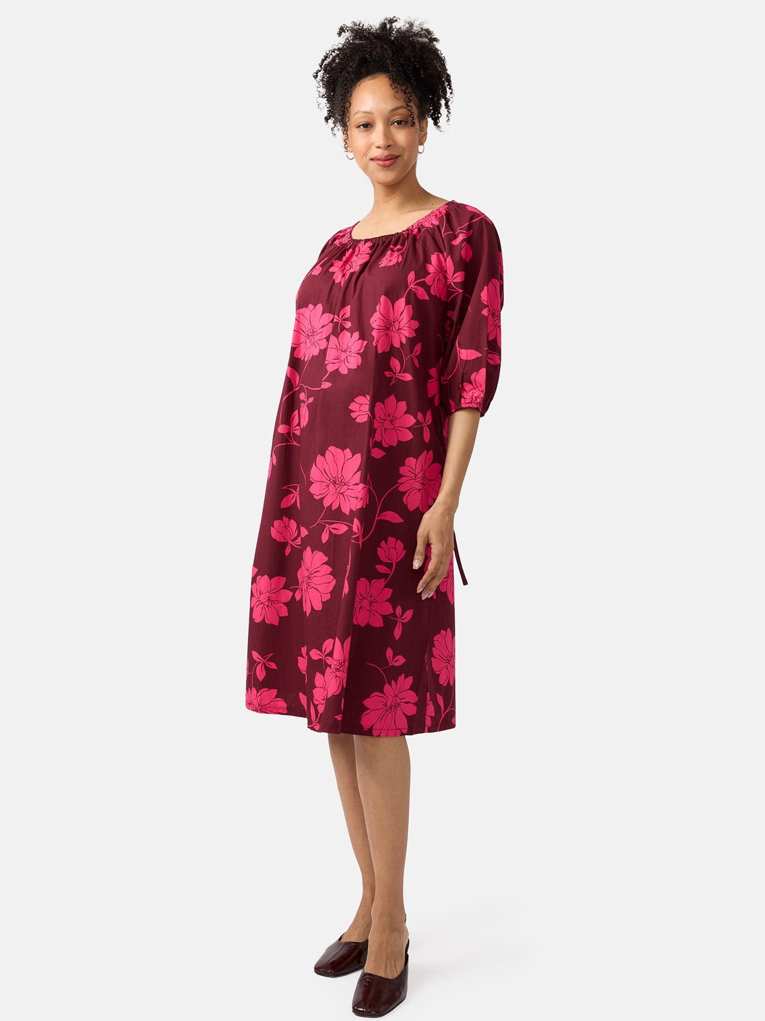 Ingrid & Isabel For Every Belly Women’s Maternity Midi Cotton Dress, Sizes S-XXL