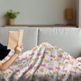 thumbnail image 3 of Cats Soft Flannel Fleece Throw Blanket, Illustration of Hand Drawn Male and Female Fluffy Persian Cat, Cozy Plush for Indoor and Outdoor Use, 50" x 70", Pale Orange Seafoam, by Ambesonne, 3 of 5