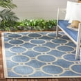 thumbnail image 2 of Safavieh Courtyard Ariel Geometric Indoor/Outdoor Area Rug, Blue/Beige, 7'10" x 7'10" Square, 2 of 9