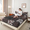 thumbnail image 4 of Homewish Leopard Print 4-Piece Full Size Sheets for Teesn Female Men,Geometric Plaid Retro Bed Sheets,Retro Vintage Lightweight Sheet Sets,Ultra Soft Home Decor, 4 of 7