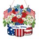 thumbnail image 2 of Flag Independence Day Wooden Home Decoration Circular Wooden Door Sign Hanger Mood Layout, 2 of 8