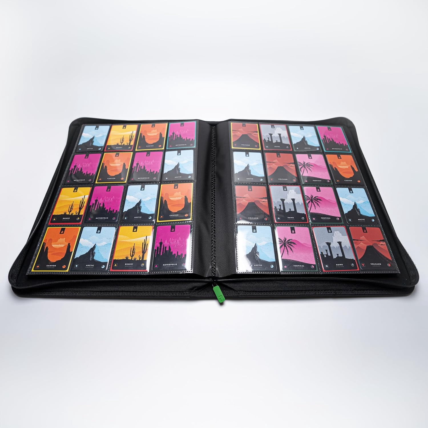MUSEEQ  16 Pocket XXL Trading Card Zip Binder, 1088 Cards,  Exo-Tec Album Material, 34 Side-Loading Pages, Folder for Collectible Games, Sports, TCG (Black)